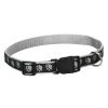 Casual Canine Flat Dog Collar with Black Pawprint Pattern