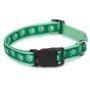 Casual Canine Flat Dog Collar with Green Pawprint Pattern