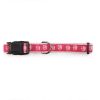 Casual Canine Flat Dog Collar with Pink Pawprint Pattern