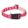 Casual Canine Flat Dog Collar with Pink Pawprint Pattern