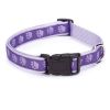 Casual Canine Purple Pawprint Flat Dog Collar