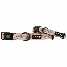 Flat Dog Collars by Sassy Woof - Verano Adjustable Collection (Color: All Sass & Dim Sum, size: large)