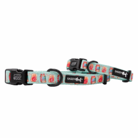 Flat Dog Collars by Sassy Woof - Verano Adjustable Collection (Color: Spread the Love, size: large)