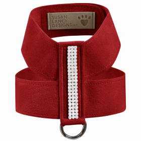 Susan Lanci Designs 3 Row Giltmore Crystals Tinkie Dog Harness (Color: Red, size: XXS)