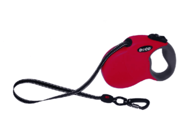 Doco All Day Adventure Retractable Dog Leash (Color: Red, size: medium)