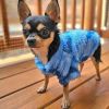 Blue Tie-Dye Soft Plush Dog Sweater Pullover