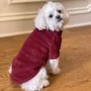 Burgundy Soft Plush Dog Sweater