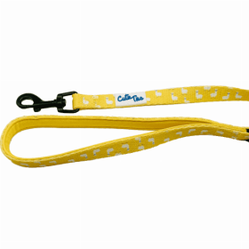 Cutie Ties Dog Leash with Fun Print Design (Color: Llama Yellow, size: large)