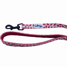 Cutie Ties Dog Leash with Fun Print Design (Color: Lobster White, size: large)
