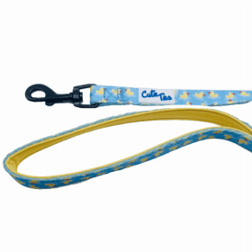 Cutie Ties Dog Leash with Fun Print Design (Color: Rubber Duckies, size: large)