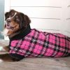 Pink and Black Plaid Highline Fleece Dog Coat