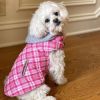 Pink & White Plaid Weekender Dog Hoodie Sweatshirt